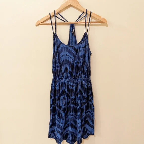 Express | Dresses | Express Blue Racer Back Tie Dye Mini Dress Size Xs |  Poshmark